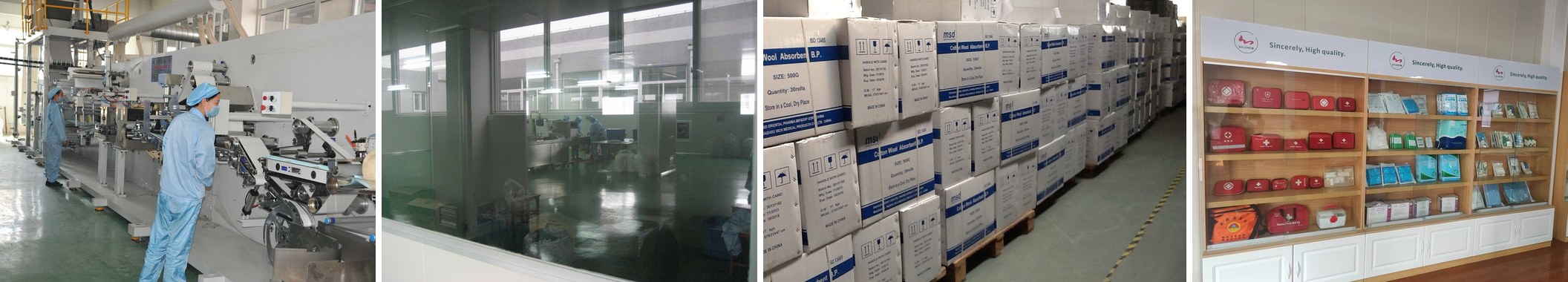 Packing line, converting line, clean-room window and finished cartons at Rich Medical